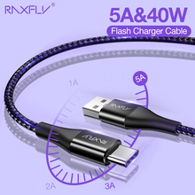 Raxfly 5A Быстрая зарядка USB C кабель для Huawei P10 P20 pro Супер зарядка 40 Вт USB Type C кабель для телефона USB C кабель для передачи данных 2024 - купить недорого