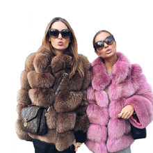 New Faux Fox Fur Coat Women Winter Fashion Stand Collar Artifical Fur Coats Women Warm Overcoat Female Faux Fur Jacket 2024 - buy cheap