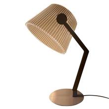 Lámpara LED de escritorio con efecto 3D, soporte de madera, pantalla acrílica, luz LED para sala de estar, dormitorio, lámpara de lectura con enchufe USB 2024 - compra barato