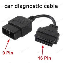 Adaptador de diagnóstico automotivo para subaru 9pin a 16pin, cabo de serviço e conector obd2, profissional, automóvel 2024 - compre barato