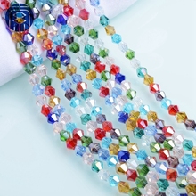 Cuentas de bicono de vidrio de 4mm de colores mezclados, cuentas facetadas de forma radiante para la fabricación de joyas, venta al por mayor 2024 - compra barato