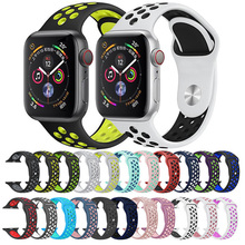 Спортивный силиконовый ремешок для Nike apple watch series 4/2/1 42 мм 38 мм резиновый ремешок для браслета 40 мм 44 мм для iwatch band 2024 - купить недорого