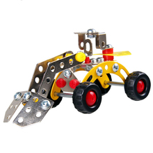 Rompecabezas de Metal de 15cm para niños, juguete de construcción de bricolaje, Enlighten Kits de modelos de construcción, ingeniería, empuje, nieve, coche, camión 2024 - compra barato