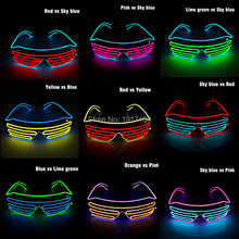 New 17 style Multicolor Light Up EL Wire Shutter Glasses LED NEON Light Glasses By DC-3V Steady on Driver for Party Decoration 2024 - buy cheap