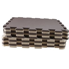 Hot sale-10 Piece Eva Foam Puzzle Exercise Mat Interlocking Floor Tiles Brown+beige 2024 - buy cheap