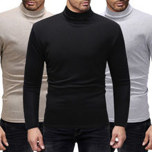 Autumn Winter Warm Turtleneck Sweater Men Fashion Solid Knitted Mens Sweaters 2018 Casual Male Double Collar Slim Fit Pullover 2024 - buy cheap