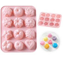 12 Shapes Creative Reusable Silicone Mold Cake Ice Cream Fondant Molds 3D Cupcake Bakeware Baking Mold Chocolate Mold 2024 - buy cheap