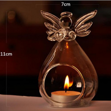 Милый стеклянный подвесной чайный светильник в форме ангела, подсвечник, домашний декоративный подсвечник, домашний декор для семьи 2024 - купить недорого