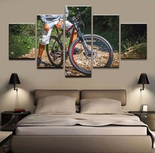 Canvas Paintings For Modern Living Room Or Bedroom Wall Art Framework 5 Pieces Cycling Sport Pictures Posters Home Decorative 2024 - buy cheap