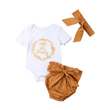 Newborn Baby Girls Romper Tops Jumpsuit Tutu Pants Headband Outfits Clothes Set[ 2024 - buy cheap