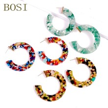 Earrings Acrylic Boho Large Circle Fashion For Women Geometric Dangle Colorful Earrings Alloy Earring jewelry Acetate statement 2024 - buy cheap