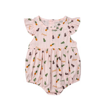 Одежда с цветочным рисунком для новорожденных девочек от 0 до 24 месяцев хлопковое боди с оборками Элегантный пляжный костюм Милая одежда принцессы 2024 - купить недорого