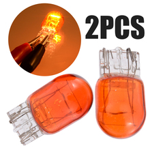 1 Pair DRL T20 7443 7440 W21/5W Halogen Bulb Amber Glass Indicator Light Turn Signal Light Stop Brake Tail Bulbs Dual Filament 2024 - buy cheap