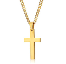 Hot Sale Fashion 4 Colors Cross Pendant Necklace 316L Stainless Steel Link Chain Necklace for Women Men Statement Jewelry 2024 - buy cheap