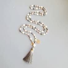 LiiJi Unique Real Multi Color Freshwater Pearl Beads Tassel Bohemia Long Handmade Necklace Yoga Necklace 2024 - buy cheap