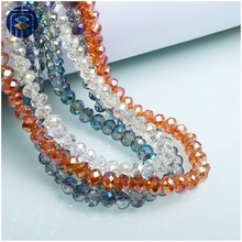 Contas de vidro facetadas rondelle 4mm 6mm cor ab para fabricação de joias, acessórios de pulseiras 2024 - compre barato