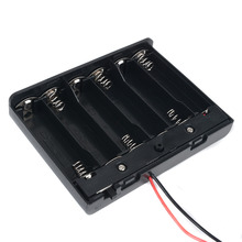 Caja de almacenamiento de baterías de plástico negro, interruptor de encendido/apagado con cable de tapa para batería AA de 6x1,5 V, 1 Batería de pc, más nueva 2024 - compra barato