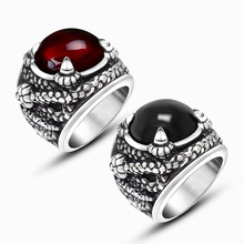 Big Black Red Stone Ring Snake Totem Pattern 316L Stainless Steel Rings For Women Men 2021 Luxury Jewelry Gift Engagement Ring 2024 - buy cheap