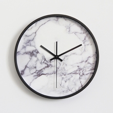 Relógio de parede padrão de mármore, relógio de parede europeu de luxo vogue para decoração, redondo exclusivo e silencioso com agulha de quartzo 2024 - compre barato