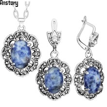 Natural River Stone Necklace Earrings Jewelry Set Rhinestone Vintage Look Fashion Jewelry For Women TS425 2024 - buy cheap