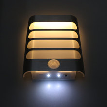 Luminária de parede automática com sensor de movimento, led, sem fio, recarregável, noite, corredor, acesso infantil, escadas, 18650 2024 - compre barato