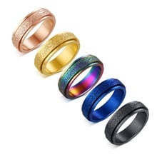 Mens Spinner Ring Double Layers Stainless Steel Sandblast Wedding Bands Rings for Male Masculino anillo Accessories 2024 - buy cheap