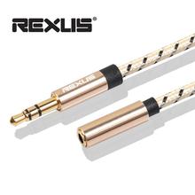 Rexus trançado cabo de extensão fone de ouvido 3.5mm jack macho para fêmea estéreo aux áudio extensor cabo para computador amplificador telefone 2024 - compre barato