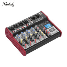Muslady SL-6 6-Channel Mixing Console Mixer 2-band EQ Built-in 48V Phantom Power Supports BT Connection USB MP3 Player for Live 2024 - buy cheap