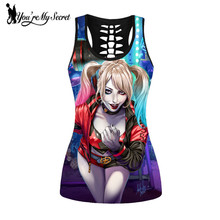 [You're My Secret] 3D Printing Clown Joker Girl  Tank Top Women Streetwear Punk Vest Tops Gothic Style Hollow Out Sleeveless Top 2024 - buy cheap