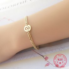 Korea Hot Style Pure 925 Sterling Silver Bracelets Delicate Fashion Letter S Gold Chain Bracelets Jewelry for Student 2024 - buy cheap