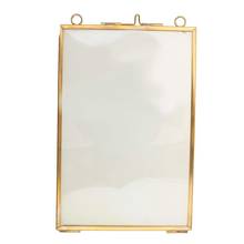 Vintage Hanging Metal Photo Frame + Glass and 2 Glass Side gold + transparent 10.2 x 15.3 cm 2024 - buy cheap