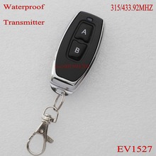 RF Controle Remoto Transmissor 315/433 mhz 1527 IC Chip de Grau Superior Metal Upscale AB Bloquear Desbloquear Remoto TX grande Botão Preto botão 2