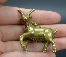 Collectable Chinese Brass Carved Zodiac Animal Sheep Exquisite Small Pendant Statues 2024 - buy cheap