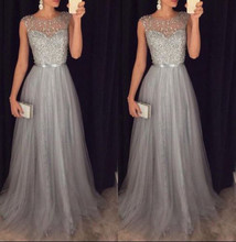 Women Sleeveless Empire Lace Long Maxi Dress Party Formal Wedding Prom Gown Dress Sequined Tulle Patchwork Princess Dress Hot 2024 - buy cheap