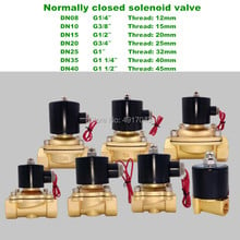 Electric Solenoid Valve 1/4" 3/8" 1/2" 3/4" 1" DN8/10/15/20/25/50 Normally Closed Pneumatic for Water Oil Air 12V 24V 220V 110V 2024 - buy cheap