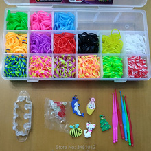 1500pcs Colorful Rubber Loom Bands Elastic DIY set Box Girls Gift Weaving Bracelet Tool Kit Kids Toys for Children 7 8 10 Years 2024 - buy cheap