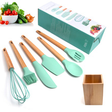 Hot 6/7 Pcs Kitchen Silicone Non-stick Cooking Spoon Spatula Ladle Egg Beaters Utensils Dinnerware Set Cooking Tool Set 2024 - buy cheap