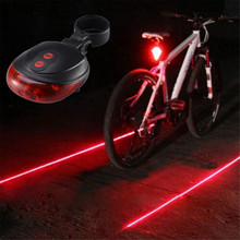 Bike Cycling Lights Waterproof 5 LED 2 Lasers 3 Modes Bike Taillight Safety Warning Light Bicycle Rear Bycicle Light Tail Lamp 2024 - buy cheap