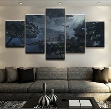 Arte caseira decoração moderna pintura de parede, tela melhor classificada impressão cartazes 5 peças jogo estrela cidente paisagem imagens quadro 2024 - compre barato