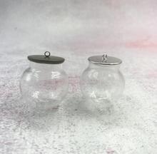 20pcs/lot 30x20mm Hollow large glass orb globe with bronze/silver base tray glass wishing bottle necklace glass vial pendant 2024 - buy cheap