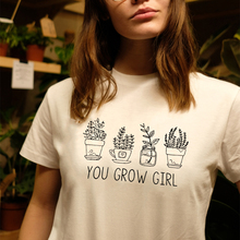 You grow-camiseta feminina estilo vintage floral, linda estética, camiseta com estampa grunge, estilo casual 2024 - compre barato
