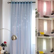 Double-Layer Hollow Star Thermal Insulated Blackout Curtains For Living Room Bedroom Window Decorative Curtain Blinds Stitched 2024 - buy cheap