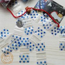 Мини-мешки с застежкой-молнией, дизайн 1010, принт с синими звездами, мини-пакеты на застежке-молнии 100, прозрачные мешки Reuseab 1 "x 1" 2024 - купить недорого