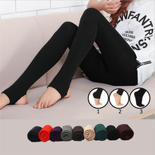 Casual Faux Velvet Warm Winter Leggings Women Knitted Thick Slim Legins For Female Elastic Woman Solid Pants Warm Legging New 2024 - buy cheap