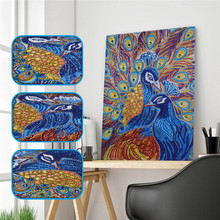 Animal Peacock Diamond Painting Special Shaped 5d diy Partial Drilled Diamond Embroidery Cross Stitch Kits Decor Home Art Crafts 2024 - buy cheap