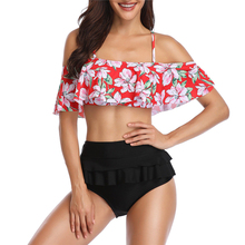 Traje de baño con hombros descubiertos para mujer, Bikini femenino Sexy de cintura alta, ropa de playa, conjunto de Bikini 2019 2024 - compra barato