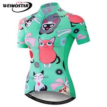 Weimostar-Camiseta de Ciclismo de gato para mujer, camiseta transpirable de secado rápido, ropa de ciclismo de descenso, Verano 2024 - compra barato