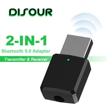 DISOUR-transmisor receptor de Audio con Bluetooth 5,0, 2 en 1 Adaptador inalámbrico de 3,5mm, AUX, estéreo, transmisor para TV 2024 - compra barato