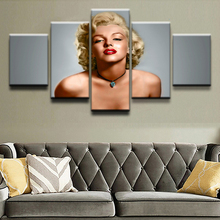 Canvas HD Print Pictures Wall Art For Living Room Home Decorative 5 Pieces Celebrity Marilyn Monroe Painting Poster Framework 2024 - buy cheap