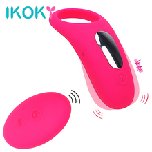 IKOKY Vibrating Cock Ring Delay Ejaculation 9 Speed Sex Toys for Men Couple Clitoris Stimulator Remote Control Penis Ring 2024 - buy cheap